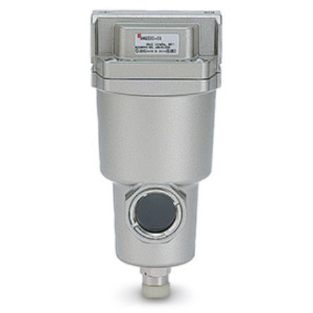 SMC AFF8C 5μm Pneumatik-Filter, Manuell, 1500l/min Max., Anschluss G3/8, 1 MPa Max.