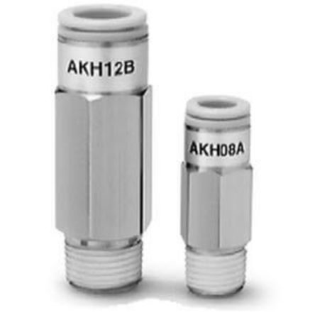 SMC Rückschlagventil Serie AKH/AKB, 1/4 Zoll / R1/4 Stecker, -1 → 10bar