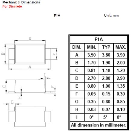 DiodesZetex SMD Gleichrichter & Schottky-Diode, 1000V JEDEC DO-219AA