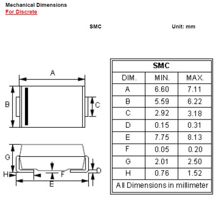 DiodesZetex Diodes Inc 1000V Rectifier & Schottky Diode, DO-214AB MURS4100C