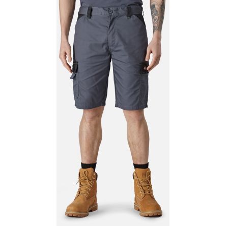 Dickies Short De Travail Everyday, Taille 30cm, Gris/noir, Homme, En 35 % Coton, 65 % Polyester