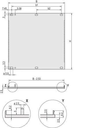 NVent SCHROFF Pannello Frontale 6U 6