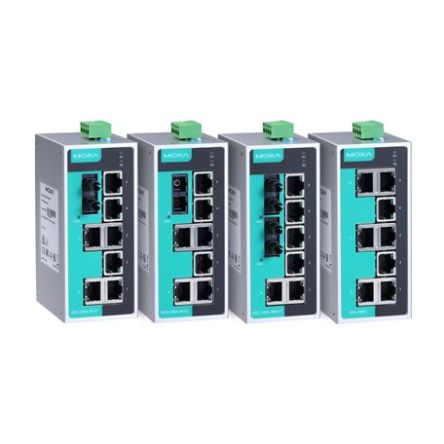 MOXA Unmanaged Ethernet Switch, 6 X RJ45 / 100Mbit/s, Bis 5km, 9.6 → 60V Dc