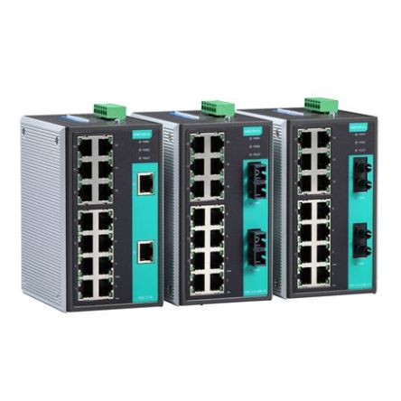 MOXA Unmanaged Ethernet Switch, 14 X RJ45 / 100Mbit/s, Bis 5km, 9.6 → 60V Dc