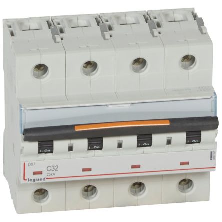Legrand Interruptor Automático 4P, 32A, Montaje En Carril DIN