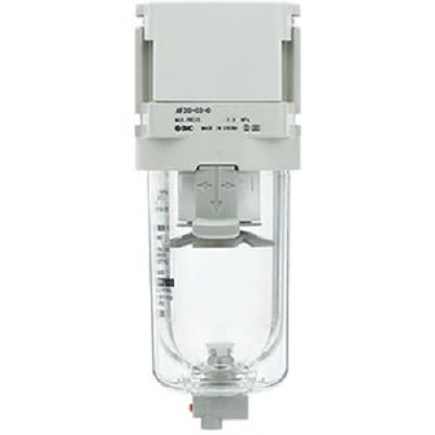 SMC AF20-D 5μm Filter, Auto, 6000l/min Max., Anschluss G1/8, 10 Bar Max.