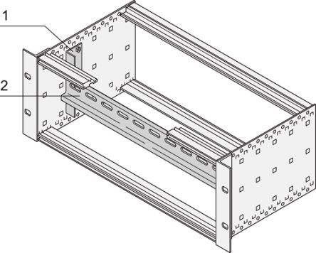 NVent SCHROFF Serie 24565 Baugruppenträger, / 84TE, T. 426mm, Grau, Stahl