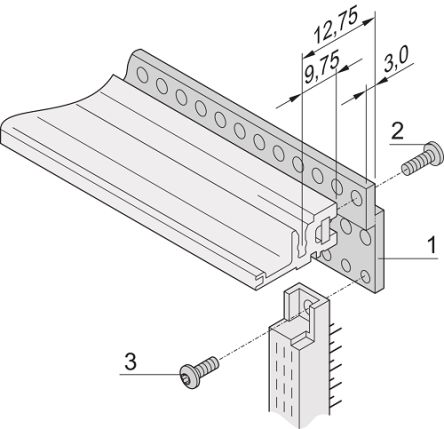 NVent SCHROFF Z-Schiene, Aluminium, 42TE Breit, 213mm Tief