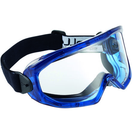 Bolle BLAST Schutzbrille, Carbonglas, Klar Mit UV Schutz, Belüftet, Rahmen Aus TPR Kratzfest