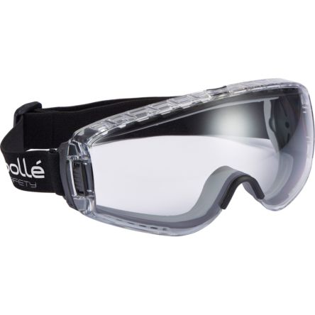Bolle PILOT Schutzbrille, Carbonglas, Klar Mit UV Schutz, Belüftet, Rahmen Aus TPR Kratzfest