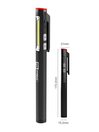 RS PRO LED Pen Torch Black - Rechargeable 315 Lm, 170 Mm