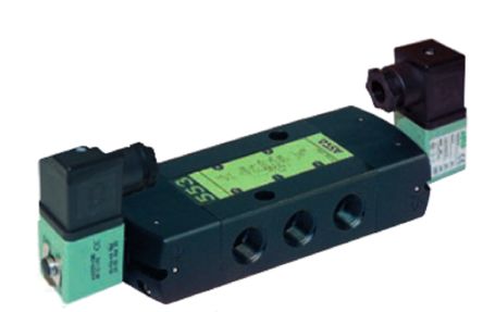 EMERSON – ASCO Valvola Pilota Con Solenoide, G 1/4, Funzione 5/3 NC, Azionamento Elettro-pneumatico