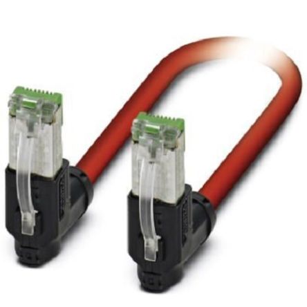 Phoenix Contact Câble Ethernet Catégorie 5 Blindé, Rouge, 2m Avec Connecteur Coudé