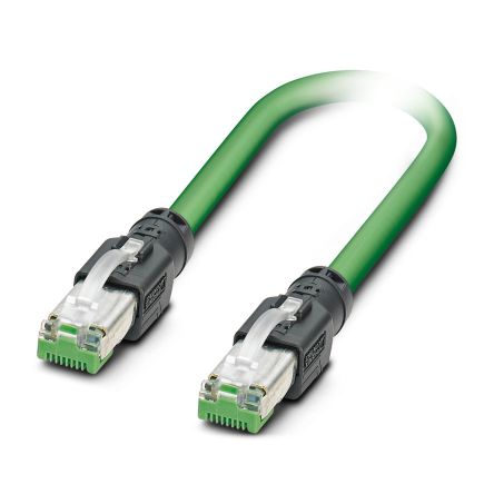 Phoenix Contact Ethernetkabel Cat.5, 3m, Grün Patchkabel, A RJ45 Geschirmt Stecker, B RJ45