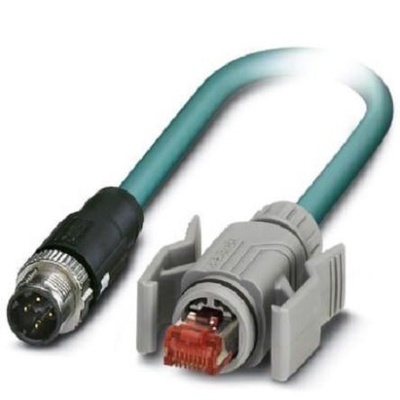 Phoenix Contact Ethernetkabel Cat.5, 10m, Blau Patchkabel, A M12 Geschirmt Stecker, B RJ45