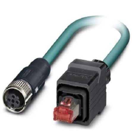 Phoenix Contact Ethernetkabel Cat.5, 5m, Blau Patchkabel, A M12 Geschirmt Buchse, B RJ45