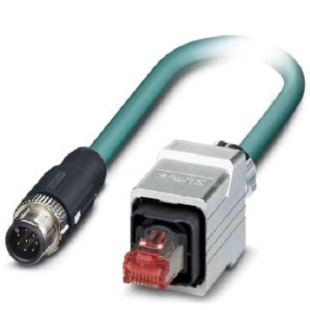 Phoenix Contact Ethernetkabel Cat.5, 2m, Blau Patchkabel, A M12 Geschirmt Stecker, B RJ45