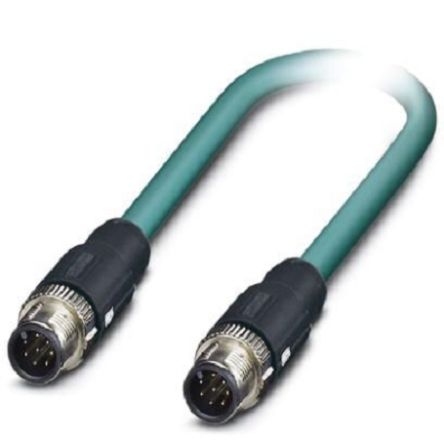 Phoenix Contact Ethernetkabel Cat.5, 5m, Blau Patchkabel, A M12 Geschirmt Stecker, B M12