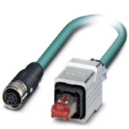 Phoenix Contact Ethernetkabel Cat.5, 2m, Blau Patchkabel, A M12 Geschirmt Buchse, B RJ45