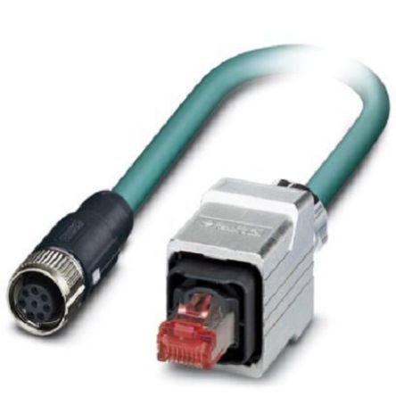 Phoenix Contact Ethernetkabel Cat.5, 5m, Blau Patchkabel, A M12 Geschirmt Buchse, B RJ45