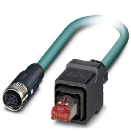 Phoenix Contact Ethernetkabel Cat.5, 10m, Blau Patchkabel, A M12 Geschirmt Buchse, B RJ45