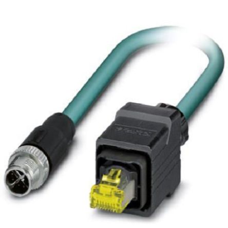 Phoenix Contact Ethernetkabel Cat.6a, 10m, Blau Patchkabel, A M12 Geschirmt Stecker, B RJ45