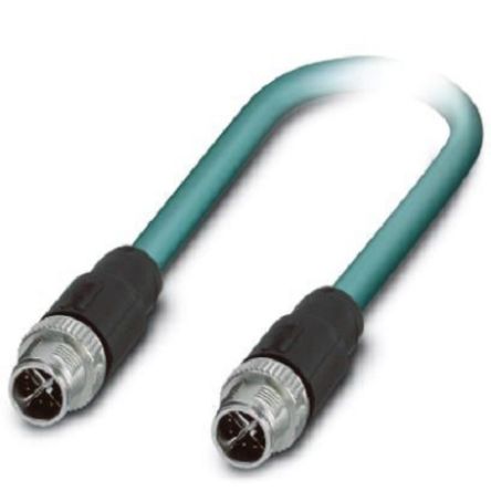 Phoenix Contact Ethernetkabel Cat.6a, 10m, Blau Patchkabel, A M12 Geschirmt Stecker, B M12