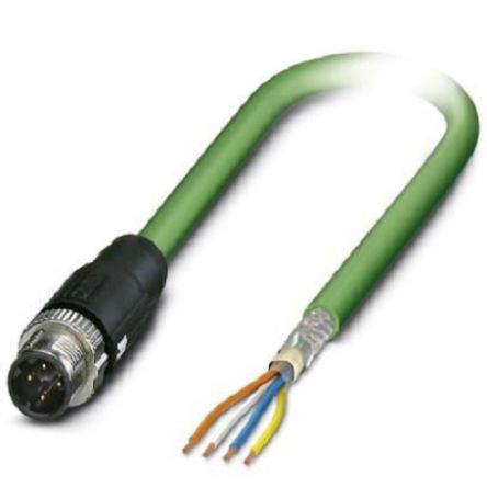 Phoenix Contact Ethernetkabel Cat.5, 1m, Blau Patchkabel, A M12 Geschirmt Stecker, B Offenes Ende