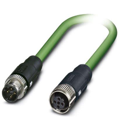 Phoenix Contact Ethernetkabel Cat.5, 5m, Grün Patchkabel, A M12 Geschirmt Stecker, B M12