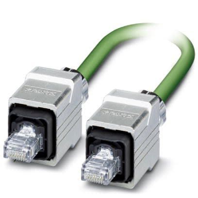Phoenix Contact Ethernetkabel Cat.5e, 10m, Grün Patchkabel, A RJ45 Geschirmt Stecker, B RJ45