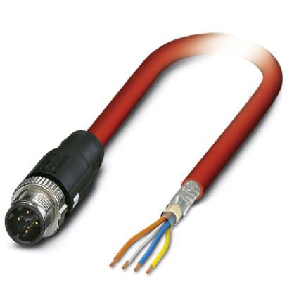 Phoenix Contact Ethernetkabel Cat.5, 10m, Rot Patchkabel, A M12 Geschirmt Stecker, B Offenes Ende