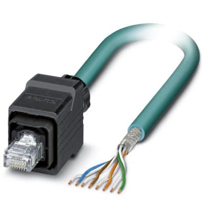 Phoenix Contact Ethernetkabel Cat.5, 2m, Blau Patchkabel, A RJ45 Geschirmt Stecker, B Offenes Ende