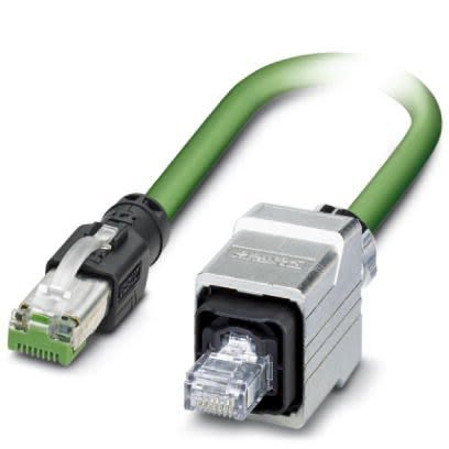 Phoenix Contact Ethernetkabel Cat.5e, 5m, Grün Patchkabel, A RJ45 Geschirmt Stecker, B RJ45