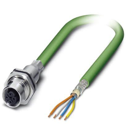 Phoenix Contact Ethernetkabel Cat.5, Grün Patchkabel, A M12 Geschirmt Stecker, B Offenes Ende