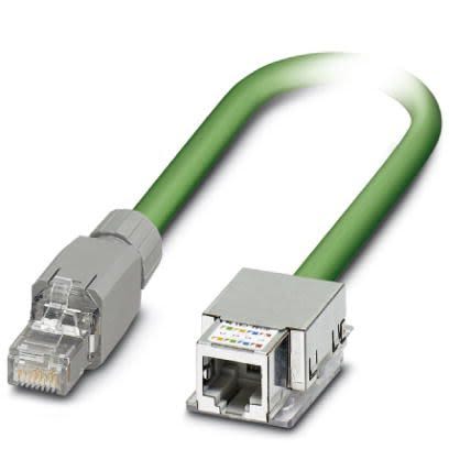Phoenix Contact Câble Ethernet Catégorie 5e Blindé, Vert, 2m Avec Connecteur