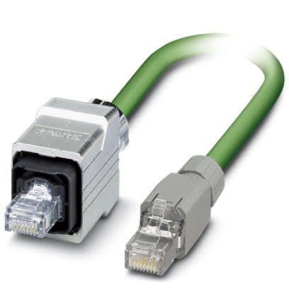 Phoenix Contact Ethernetkabel Cat.5e, 5m, Grün Patchkabel, A RJ45 Geschirmt Stecker, B RJ45
