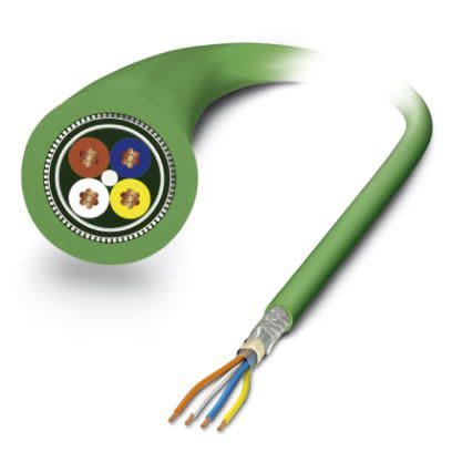 Phoenix Contact Cat5 Unterminated Ethernet Cable, Shielded, Green, 100m