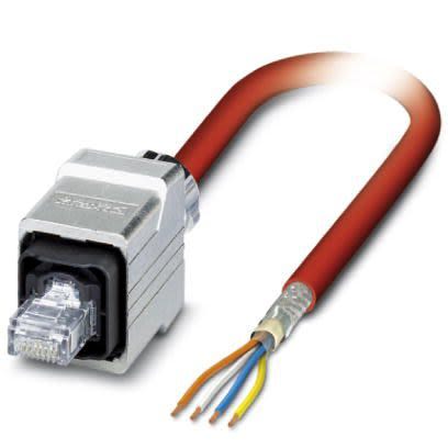 Phoenix Contact Ethernetkabel Cat.5, 5m, Rot Patchkabel, A RJ45 Geschirmt Stecker, B Offenes Ende