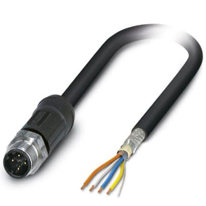 Phoenix Contact Ethernetkabel Cat.5, 5m, Schwarz Patchkabel, A M12 Geschirmt Stecker, B Offenes Ende