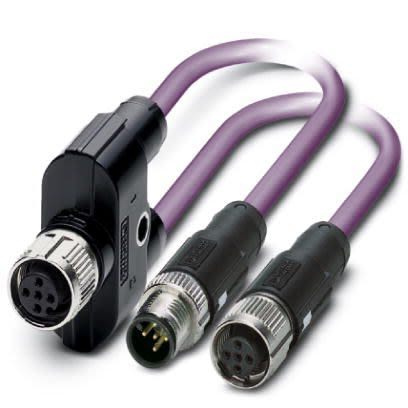Phoenix Contact Straight Female M12 To Male M12 Bus Cable, 10m