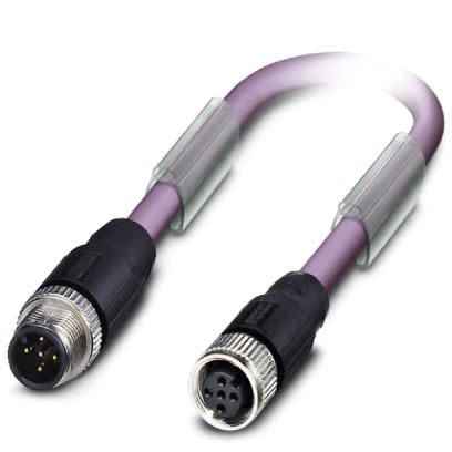 Phoenix Contact Straight Male M12 To Female M12 Bus Cable, 7m