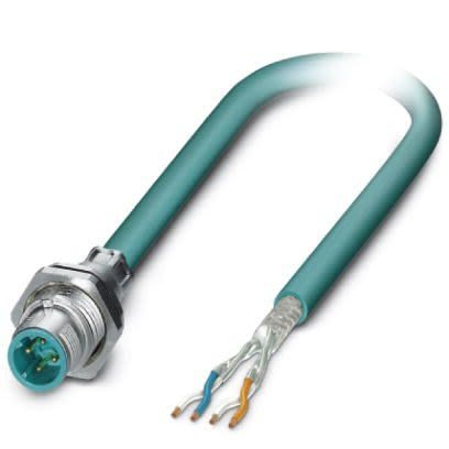 Phoenix Contact Ethernetkabel Cat.5, 1m, Blau Patchkabel, A M12 Stecker, B Offenes Ende