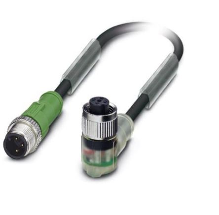 Phoenix Contact Male M12 To Female M12 Sensor Actuator Cable, 300mm