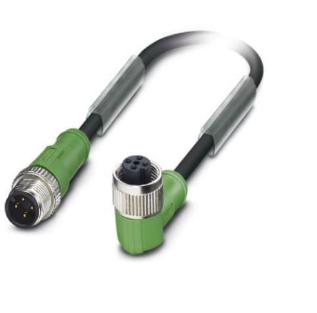Phoenix Contact Male M12 To Right Angle Female M12 Sensor Actuator Cable, 10m