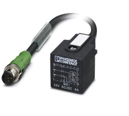 Phoenix Contact Cable De Conexión, Con. A M12 Macho, Con. B DIN 43650 Forma A, Long. 300mm