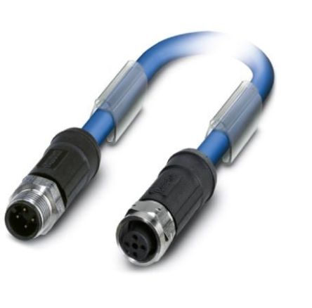Phoenix Contact Straight Male M12 To Female M12 Bus Cable, 300mm
