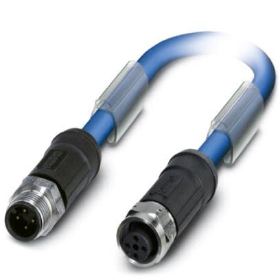 Phoenix Contact Straight Male M12 To Straight Female M12 Bus Cable, 5m