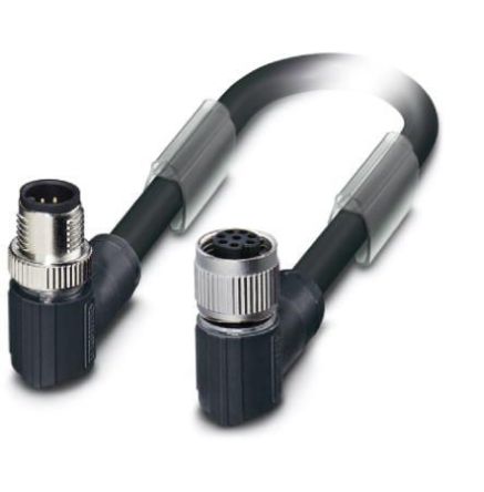 Phoenix Contact Right Angle Male M12 To Female M12 Bus Cable, 2m