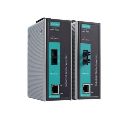 MOXA Convertisseur De Médias Ethernet Mono-mode 10/100T, RJ45 10/100Mbit/s