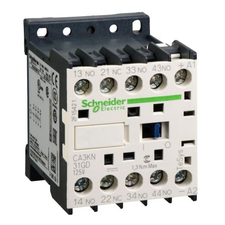 Schneider Electric Relé De Control TeSys, 2 NA + 2 NC, 125 V Dc